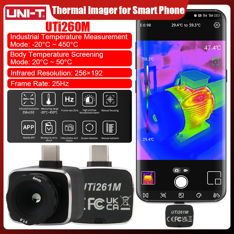 Thermal Imaging Camera 256X192 - Kamera termowizyjna UNI-T UTi261M 256x192, kamera